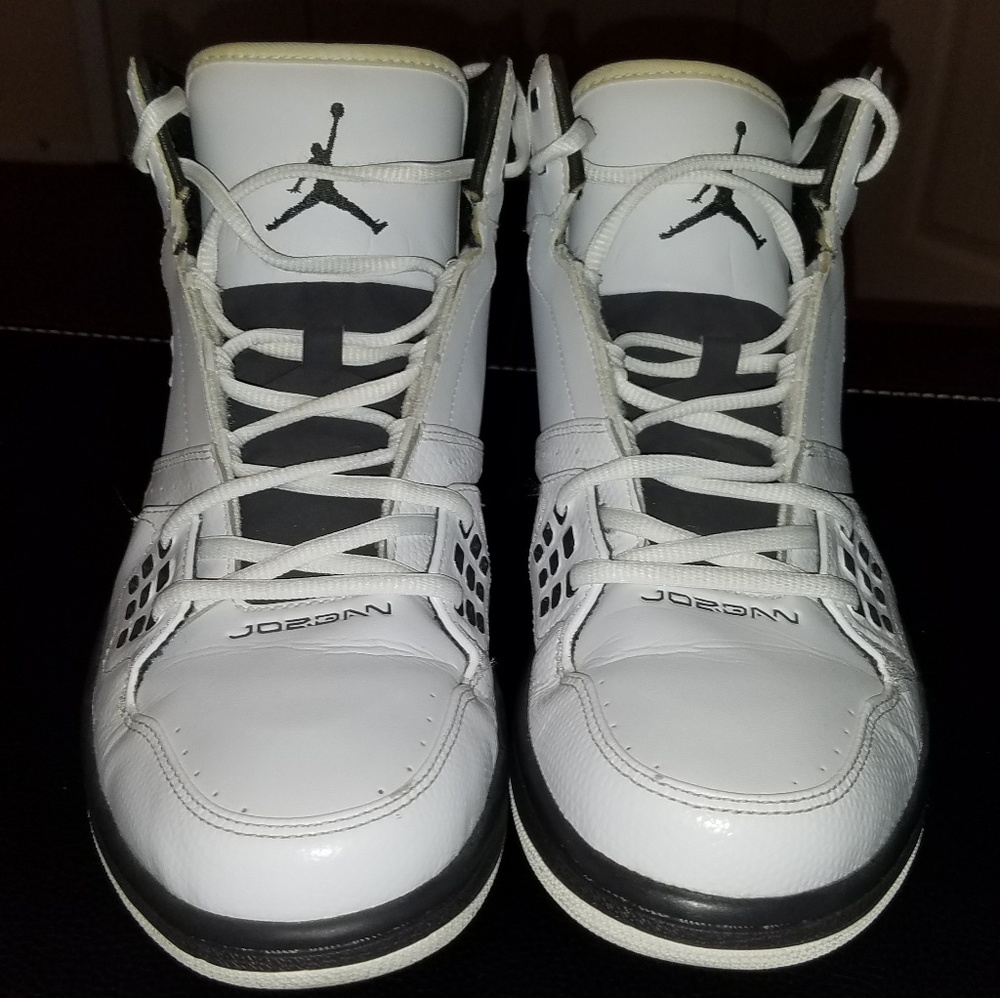 JORDAN 1 FLIGHT MID TOP BLACK/WHITE/LIGHT GREY